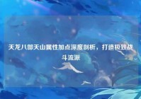 天龙八部天山属性加点深度剖析，打造极致战斗流派