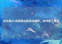 街头霸王4街机版出招表全解析，探寻格斗奥义