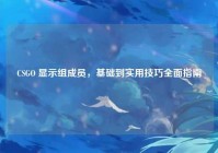 CSGO 显示组成员，基础到实用技巧全面指南