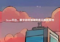 Steam平台,数字游戏领域的多元商机探寻