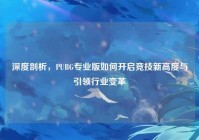 深度剖析，PUBG专业版如何开启竞技新高度与引领行业变革