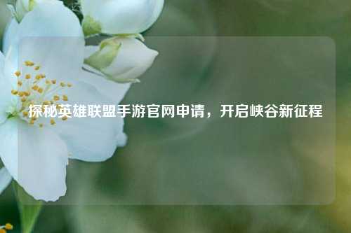 探秘英雄联盟手游官网申请，开启峡谷新征程