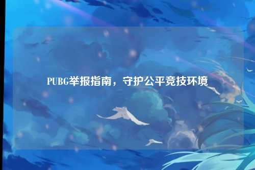 PUBG举报指南,守护公平竞技环境
