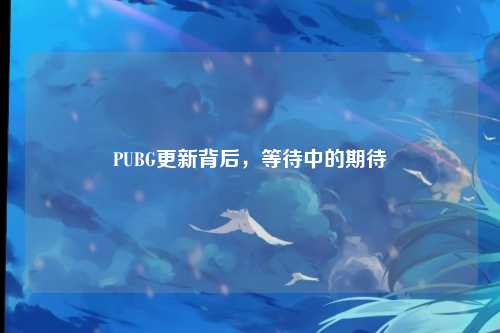 PUBG更新背后,等待中的期待
